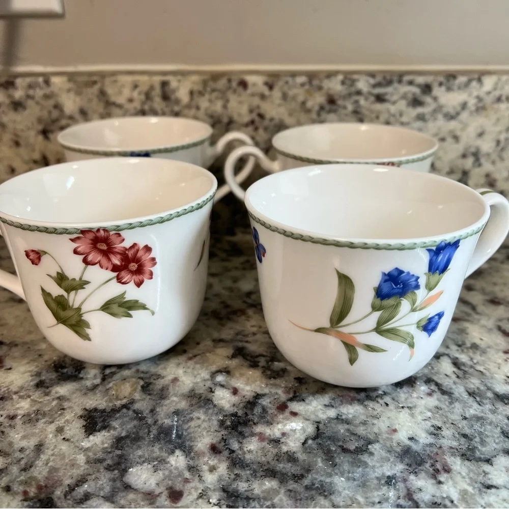 Homecraft by Noritake Summer Estate Coffee Tea Cups set of 4